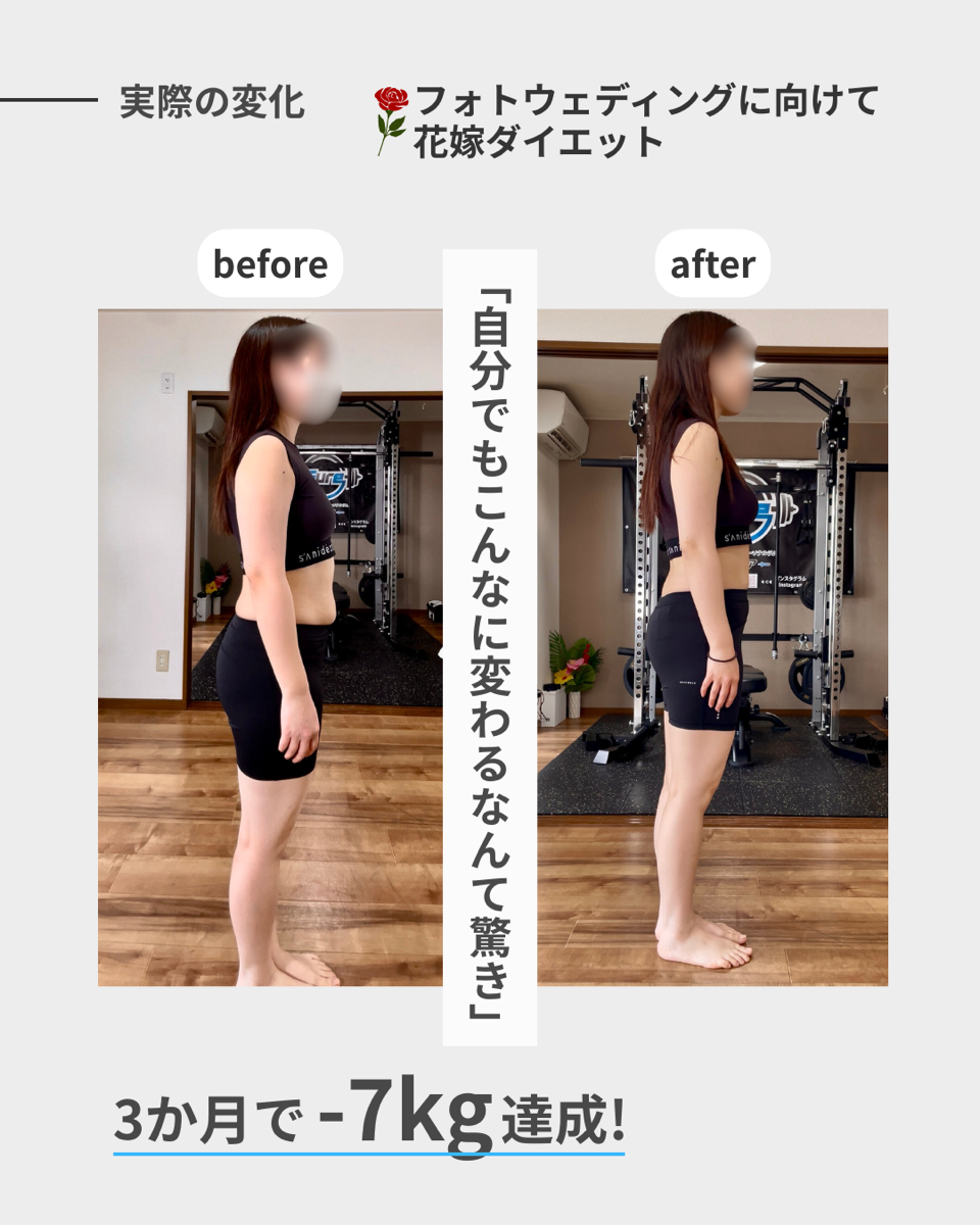鈴鹿パーソナルジムsure ビフォーアフター -7kg